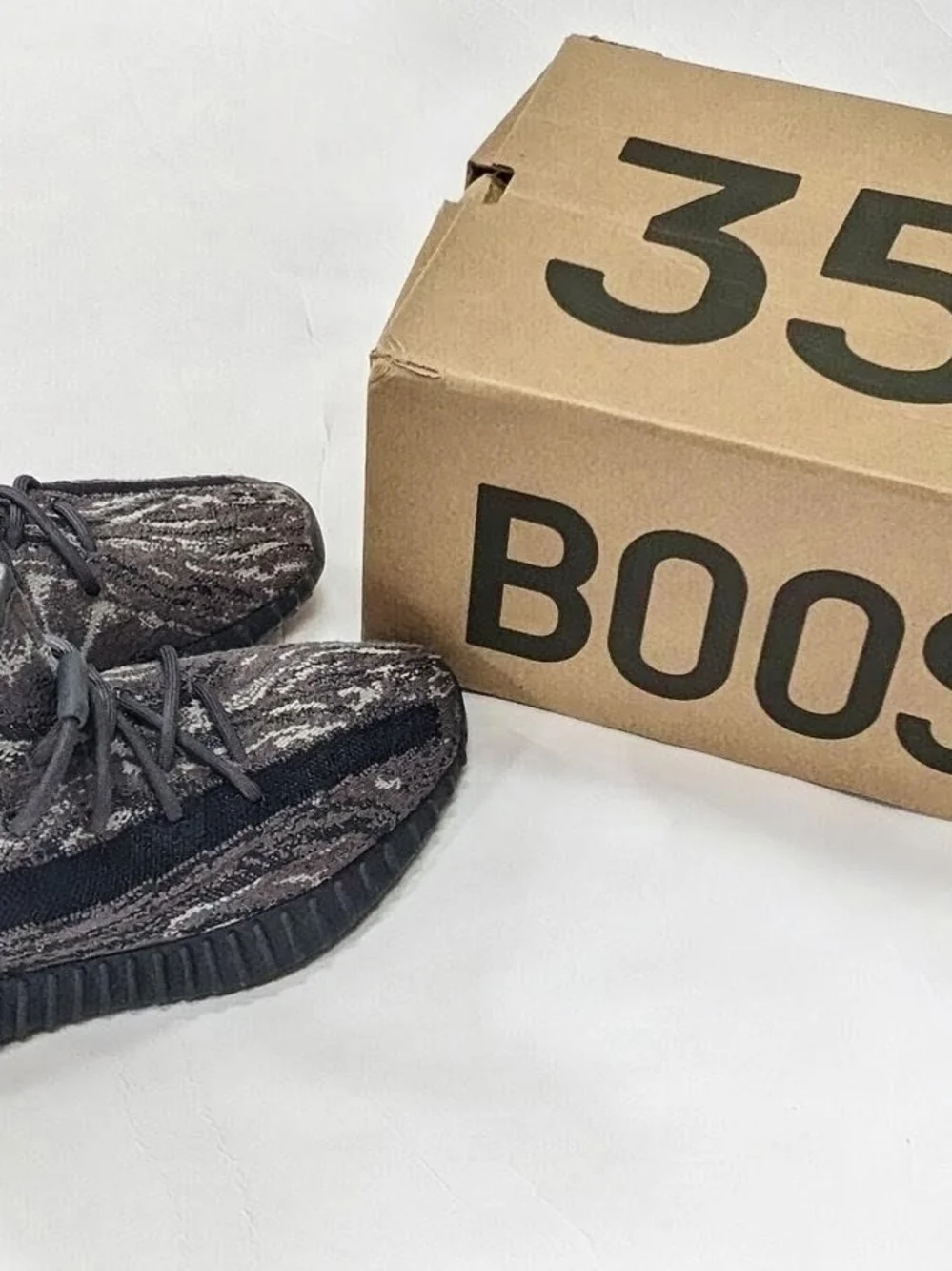 Adidas Yeezy 350 V2 Men's Low-Top Knit Sneakers in Dark Salt